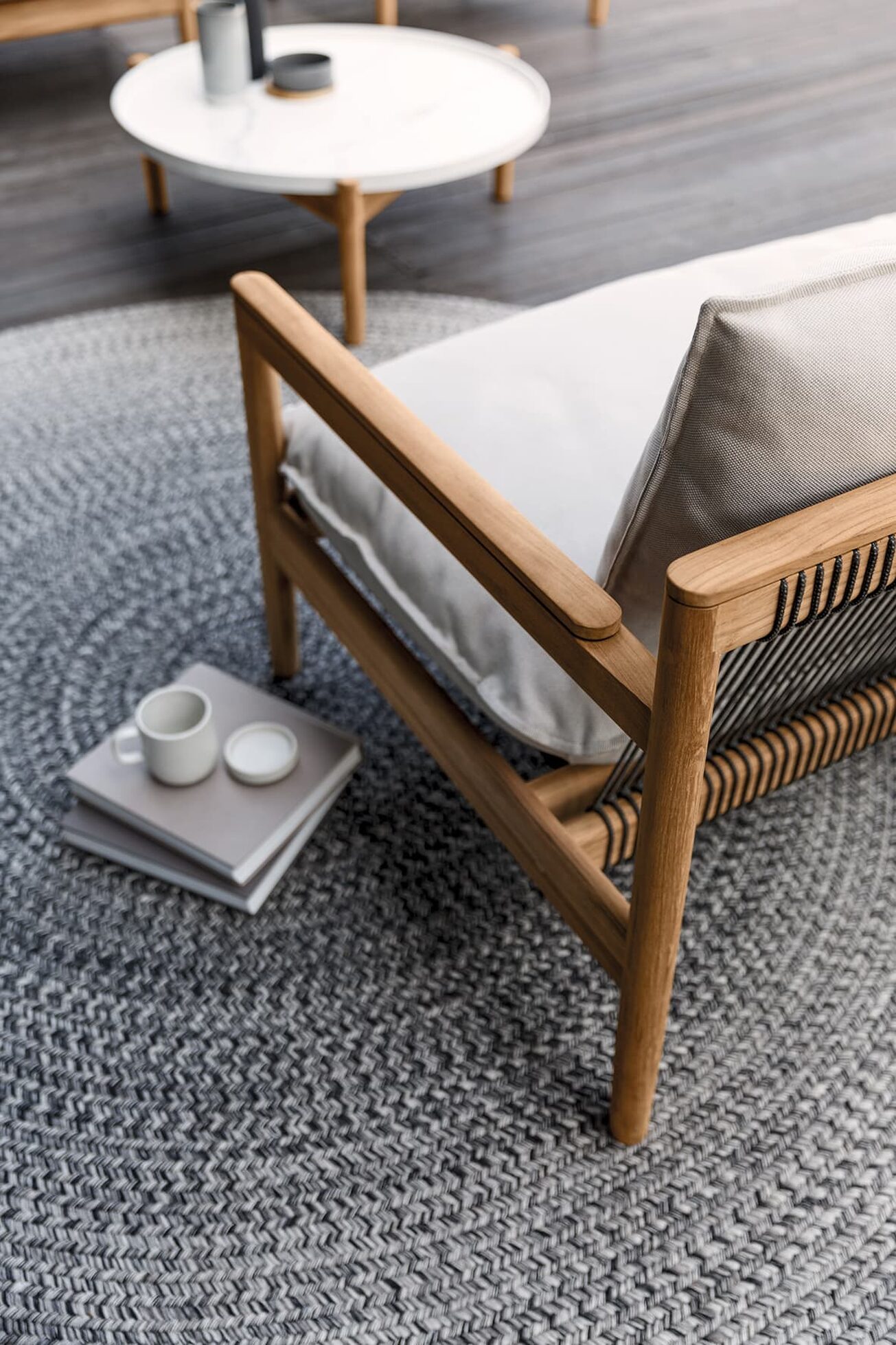 Saranac Outdoor Garden sofa Arm Detail Gloster